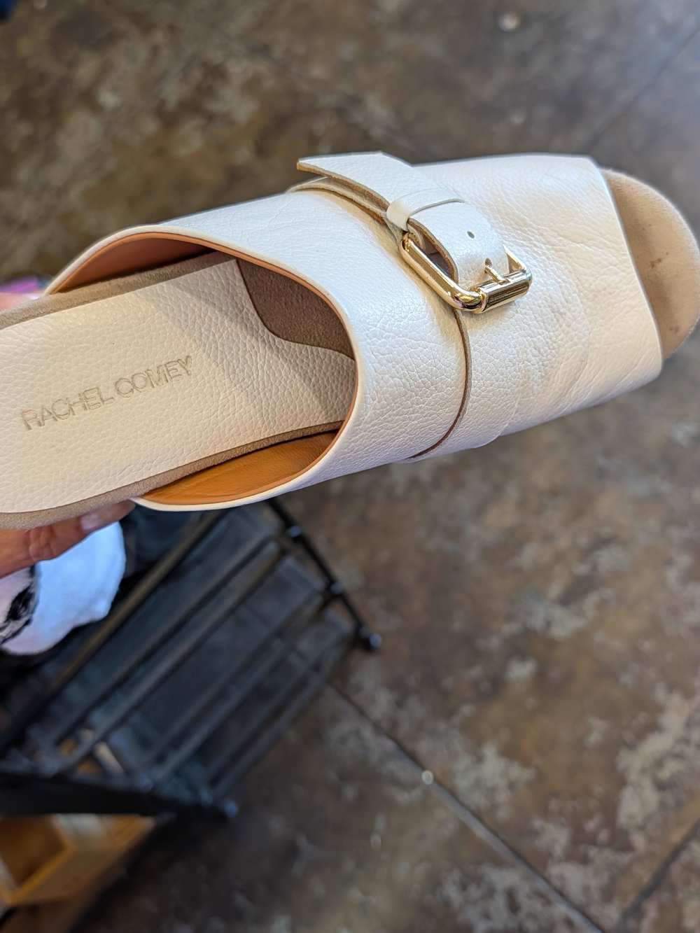 Rachel Comey White Leather Buckle Clog Mules - Picture 5 of 5